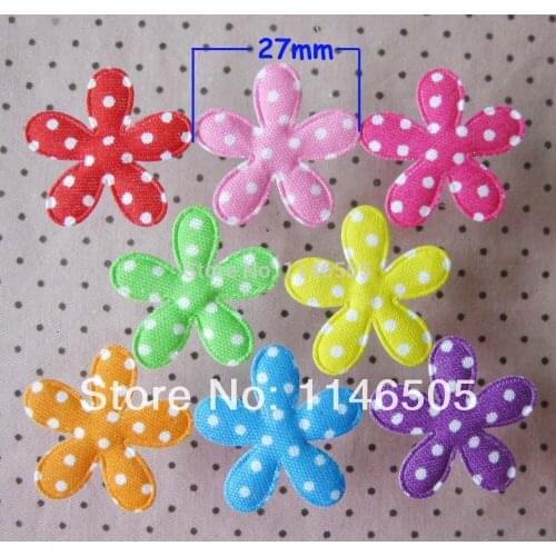 200PCS Mixed color Padded Mixed Color Cute Flower Felt Appliques for DIY Sewing Supplies kids craft Accessories