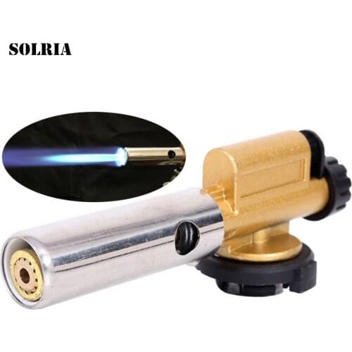 Automatic Flame Gun Torch Butane Electronic Ignition Heating Thrower 803 Copper Gas Burners Maker Cooking Picnic BBQ Welding