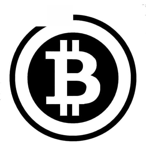 Car Sticker Large Bitcoin Cryptocurrency Blockchain Free Car Sticker PVC Car Waterproof Cover Scratch Black/White, 15cm*15cm