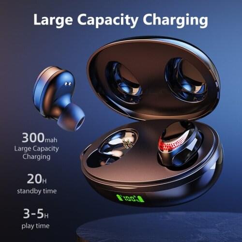 Wireless Bluetooth 5.0 Earphones LED Display Bluetooth Headphones Stereo Touch control Sports in-ear Earbuds Microphone Headset