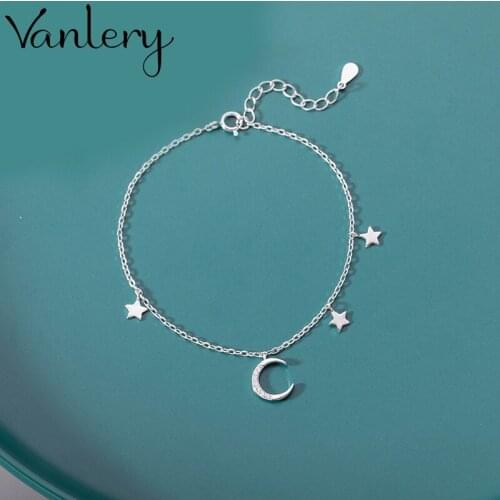 Punk Design Crystal Moon Star Bracelets For Men Woman New Fashion Charm Female Bracelet Vintage Retro Jewelry Gifts