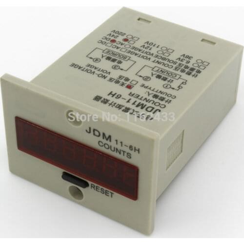 JDM11-6H 4 pin DC 24V contact signal input digital electronic counter relay JDM11 24VDC production counter