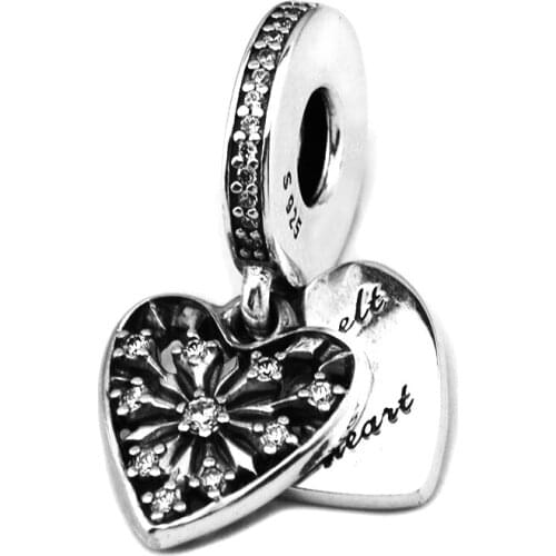 DIY Beads for Jewelry Making Sterling-Silver-Jewelry Heart of Winter Bead Clear CZ Charms Silver 925 Berloque Perles Women