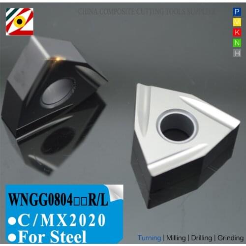 EDGEV Cermet Inserts WNGG080402 WNGG080404R/L C Metal Ceramic Cutter CNC Lathe External Turning Tools Machining Steel TN60