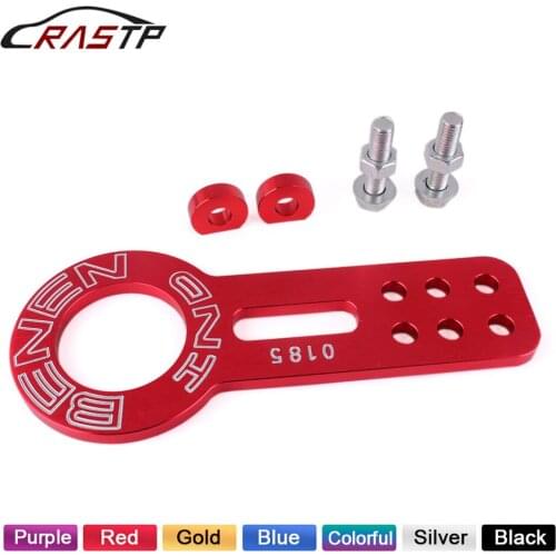 RASTP-BENEN Aluminum car Front Tow Hook Fit for Car Auto Trailer Ring JDM Style Anodized Colorful RS-TH001