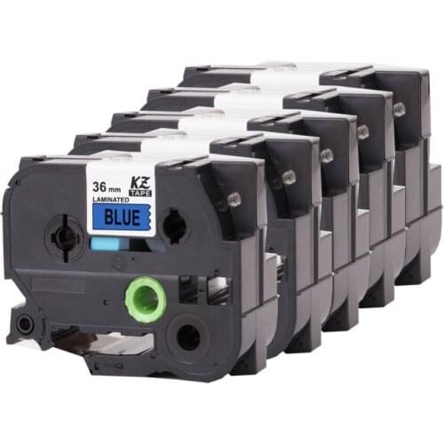 Black on Blue 5PCS 36MM tz561 Tze-561 Tze561 tze 561 P Touch Label Tape Compatible for Brother