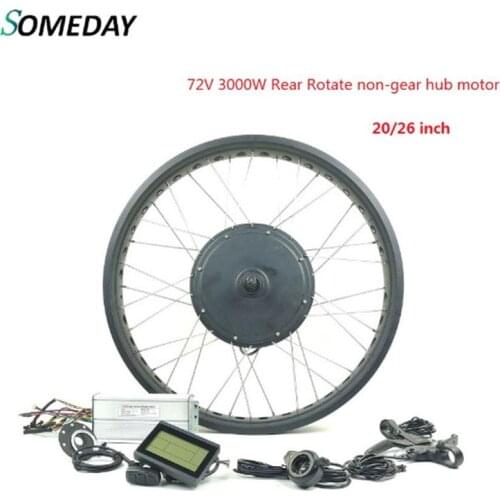 SOMEDAY Electric Bicycle 72V 3000W Rear Rotate non-gear hub motor Conversion kits E-bike Wide tire in snow with KT LCD3 display