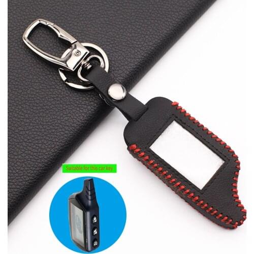 2 Way Car Alarm For Starline B9 B9 / B91 / B6 / B61 / A91 / A61 / V7 C9 LCD Shape Remote Car Alarm Leather Key Case Cover