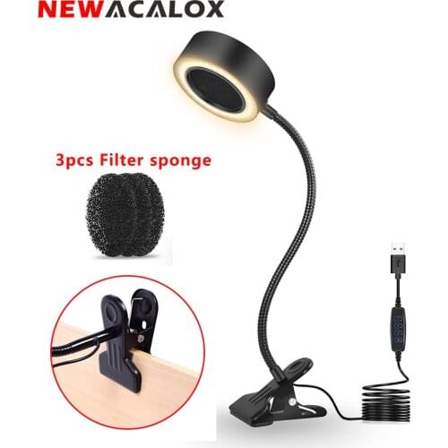 NEWACALOX Soldering Smoke Absorber Lamp Flexible Arm Fume Extractor Remover Fan with 3 Colors Light DIY Working Fan for Welding