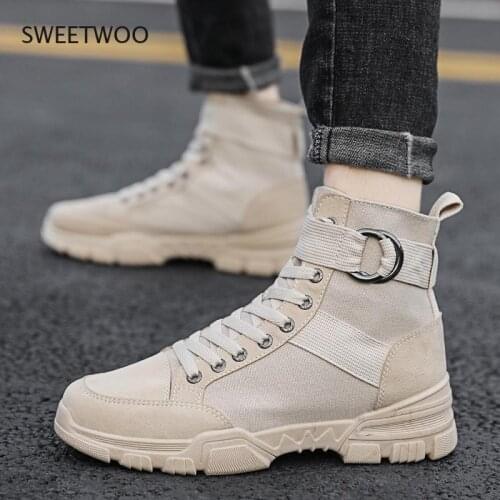 2021 new sports mens shoes fashion high-top mountaineering lightweight breathable canvas sneakers