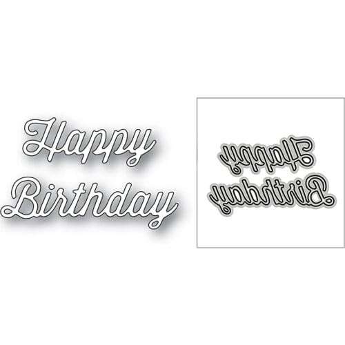 New Happy Birthday Perky Words 2020 Metal Cutting Dies for DIY Scrapbooking Decorative and Card Making Embossing Craft No Stamps