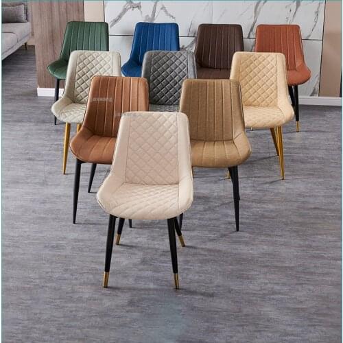 Nordic Dining Chairs Home Simple Ins Postmodern Restaurant Luxury Leather Chair Creative Backrest Dining Chair Kitchen Furniture