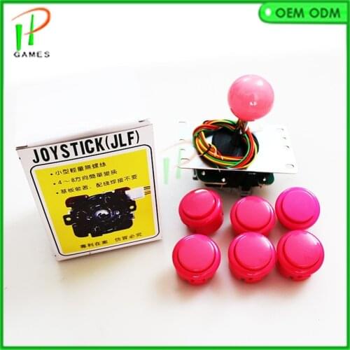 Original Japan Sanwa JLF-TP-8YT Joystick with 6pcs OBSF-30 30mm push button for high quality arcade jamma game kit