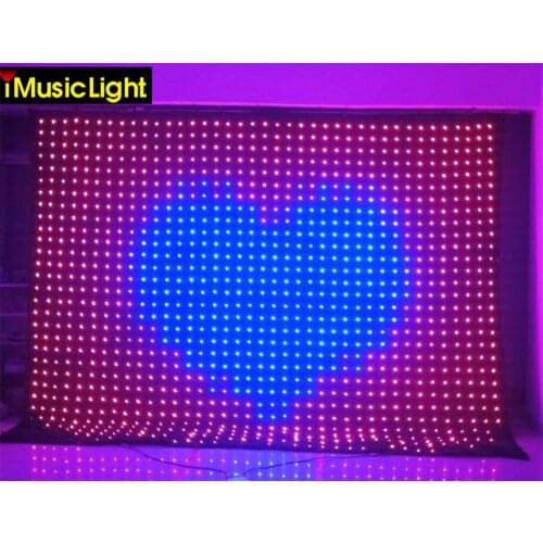 P10 3 mtr x 6 mtr LED Video Curtain Star Cloth Matrix Backdrop Wedding Stage DJ Pub DMX Control With SD Card