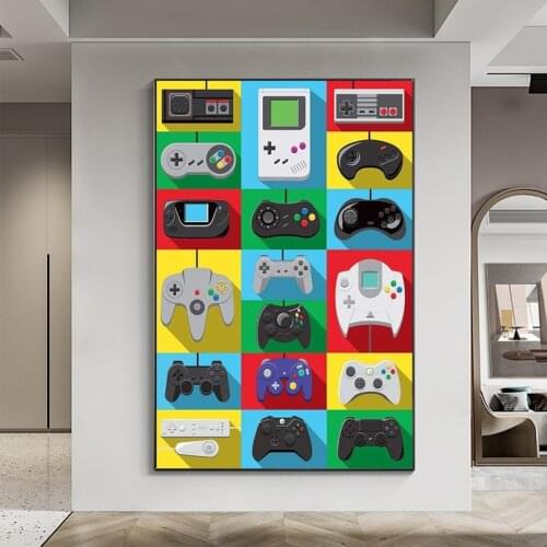 Poster Prints Hot Videogame Controllers Kids Gift Anime Comic Wall Art Picture Prints Canvas Oil Painting Home Room Decor