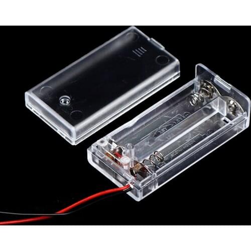 Plastic AA Power Battery Storage Case Box Holder 2 3 4 Slots With Wire Leads