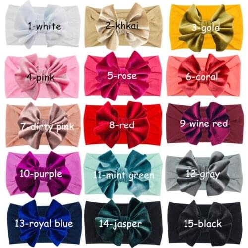 2021 Bulk 4" Knotbow Wide Nylon Headband Girls Baby Super Soft Nylon Headbands,Knot Bow Headband Girl Hair Accessories 30pcs/lot