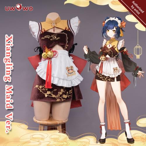 PRE-SALE UWOWO Xiangling Cosplay Maid Dress Hot Game Genshin Impact Costume New Special For Carnival Halloween Christmas