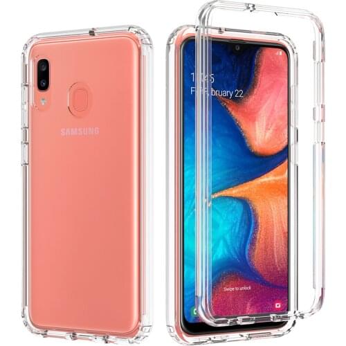 Shockproof Bumper Transparent Clear Phone Case For Samsung Galaxy A20 SM-A205F Full Body Transparent Back Protective Cover