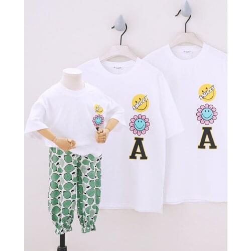 Family Matching Clothes Mother Son and Father T Shirt Clothing Baby Boys Girls Short Sleeve Cotton T Shirt Kids Pullovers Tees