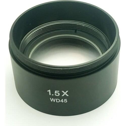 WD45 1.5X Trinocular Stereo Microscope Auxiliary Objective Lens Barlow Lens 48mm Thread