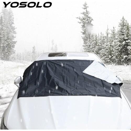 YOSOLO Auto Car Sunshade Car Sun Protector Waterproof Dust Cover Strong Magnetic Silver Cloth Snow Sun Shade