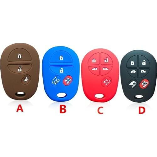 10/30/50pcsSilicone Key Cover Case Holder for Toyota Sienna SE 2020 Tacoma Sequoia Tundra Fortuner 3/4/5/6 Button Remote Car Key