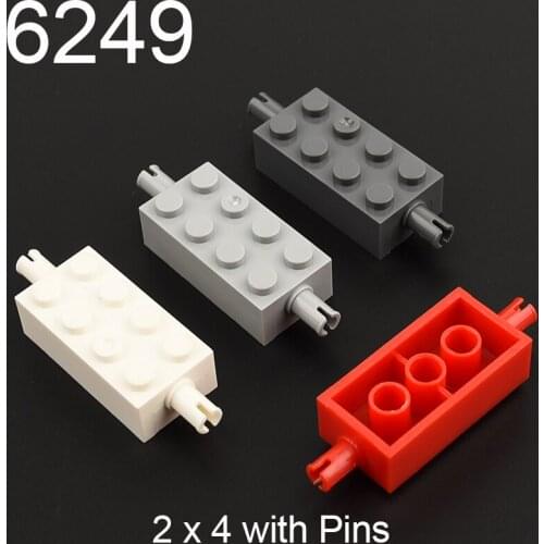10pcs 6249 Brick Special 2 x 4 with Pins Building block accessories parts MOC DIY Education Build Toys Brick