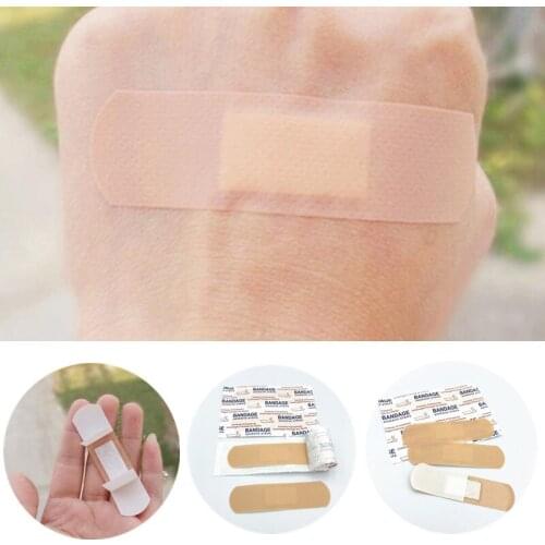 100PCs Band Aids Woundplast Patches for Emergency Survival Kit First Aid Bandage Wounds Waterproof Breathable Hemostasis Sticker