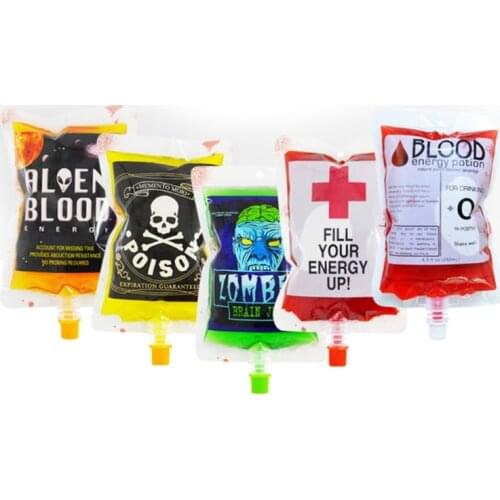 20pcs 250ml Halloween Cosplay Drink Container Vampire Blood Bag Pouch Props Beverage Water Bottle