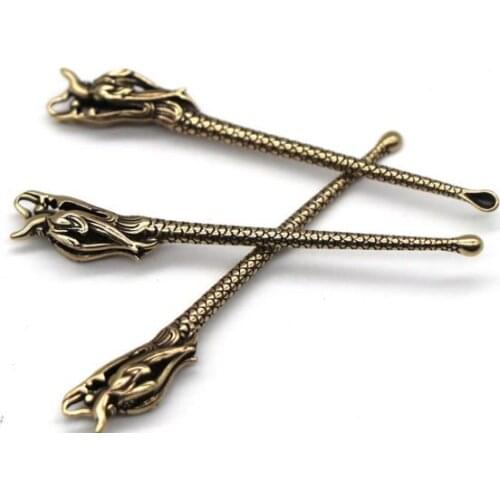 3pcs Tobacco Smoking Snuff Bottle Spoon Design Cleaning Smoke Oil Tool Long Silver Shovel Personalized Metal Smoke Spoon