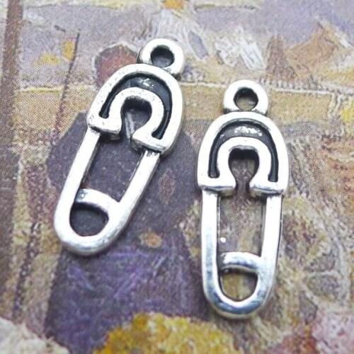 Newest 30Pieces 7*19mm Mixed Alloy Antique Silver Color Pin Charms Keychain Pendant Accessory For DIY Jewelry Making