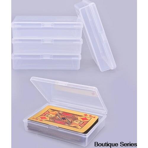 4pcs 10*7cm Transparent Plastic Boxes Playing Cards Container Storage Case