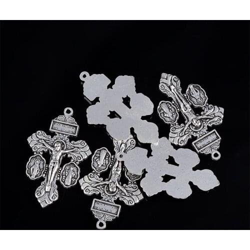 50 pieces, antique rosary cross necklace and cross pendant, suitable for jewelry making