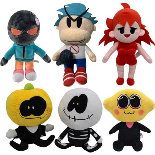 6pcs/lot 20-25cm Friday Night Funkin Plush Doll Toys Pump Skid Whitty Boyfriend Girlfriend Soft Stuffed Plush Toy Children Gifts
