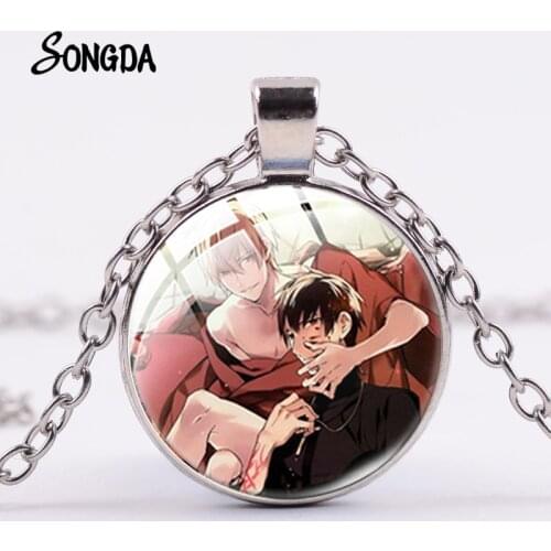 BL Anime Ten Count Necklace 10 Count Cartoon Figures Glass Cabochon Pendant Link Chain Long Necklace Fashion Art Picture Jewelry