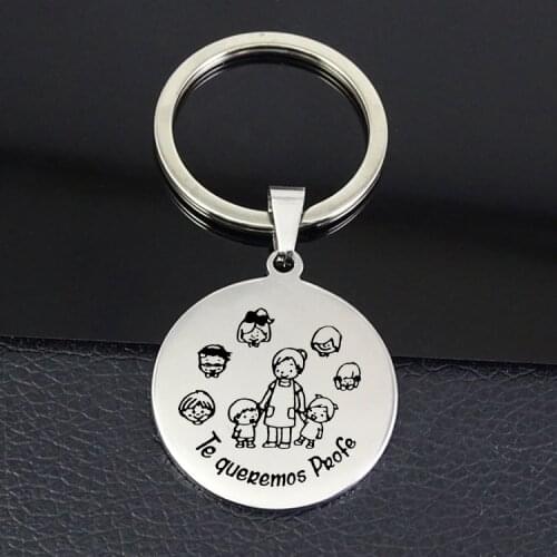 TE queremos Profe Keychain 2019 Disc Pendant Keycahins Best Gift for Teacher YP6863