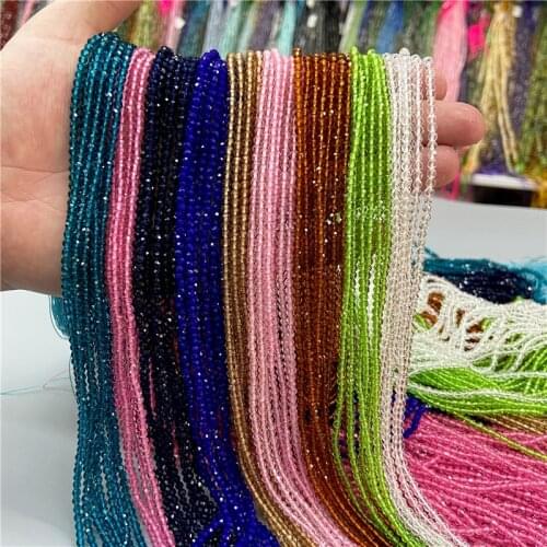 Natural Multicolor Gem Stone Beads Micro-faceted Tiny Beads DIY Bracelet Necklace For Jewelry Making 15.5'' 2MM 3MM Pick Size