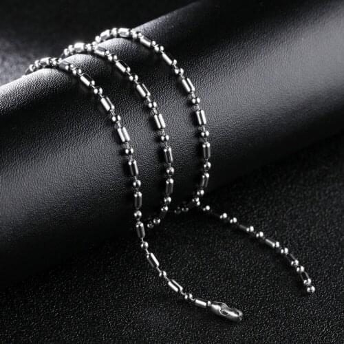 Fashion Jewelry Bamboo Link Chain Necklace 2.0-2.4MM Wide Stainless Steel Chain For Pendants Necklace Chain Accessorizes