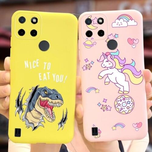 For Realme C21Y Case RMX3261 Cute Unicorn Dinosaur Cover Soft Silicone Phone Cases For Oppo Realme C21Y C 21 Y RealmeC21Y Bumper