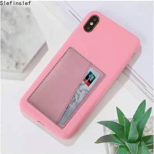 Card TPU Phone Case for iPhone 12 Mini 11 Pro Max XS X XR with Card Wallet Soft for iPhone 12 Mini 11 Pro Cover Shockproof Coque