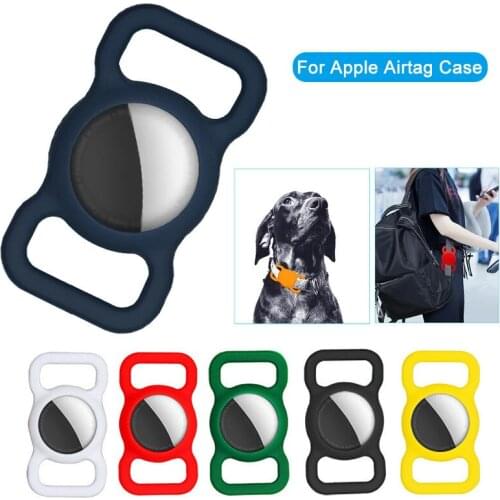 1PC For Apple Airtag Locator Tracker Case Pet Silicone Protective Case Anti-Lost GPS Dog Cat Collar Loop Tracking Cover