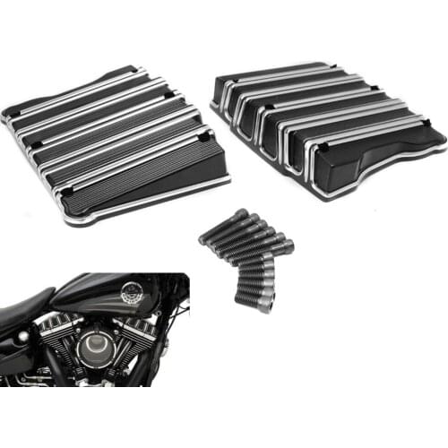 Black Mororcycle Rocker Box Top Cover Fit For Harley Touring Electra Glid Dyna Fat Bob Softail Twim Cam 1999-2017 16 15 14 13 12