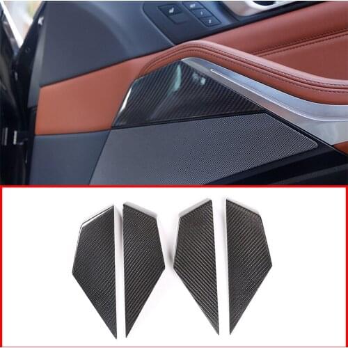 For BMW X5 G05 2019 ABS Carbon Fiber Car Interior Door Decorative Panel Trim Car Accessories For BMW X7 G07 2019 4 Pcs