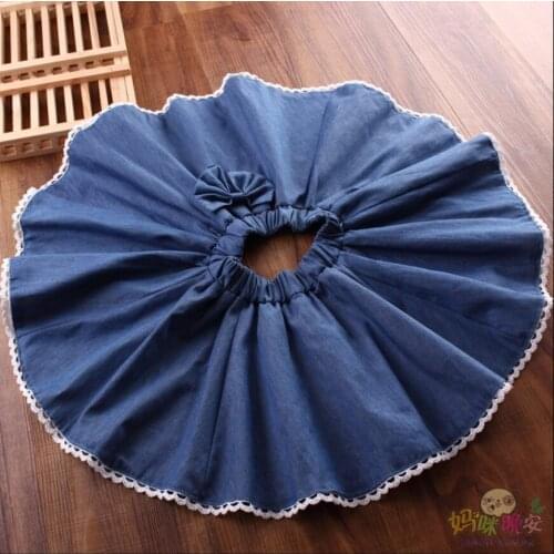 Baby girls denim pleated skirt 2020 spring summer elastic waist bow children skirts mini