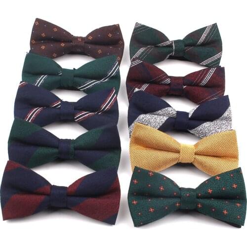 Cotton Men Bowtie Classic Bow tie For Men Women Bowknot Casual Boys Bow Ties Cravats Plaid Bow ties For Wedding Party Male Tie
