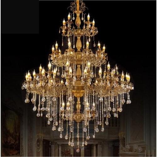 Crystal project chandelier customization Hotel lighting custom villa penthouse chandelier LED zinc alloy candle lamp led lamps