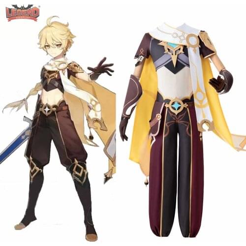 Game Genshin Impact Traveler Aether Cosplay Costume Game Suit Halloween Party Cosplay Outfit Genshin Impact Uniform vs Yoimiya