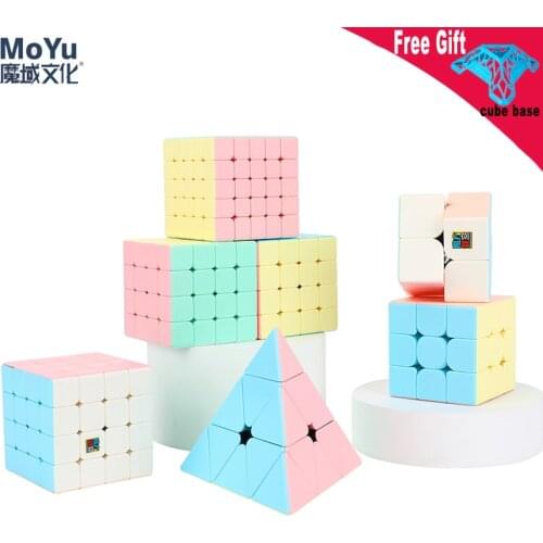 Newest Macarons Series Magic Cube 2x2 3x3 4x4 5x5 Pyraminxed Stickerless 3x3x3 Speed Cube Cartoon color Puzzle Toy for Kinds