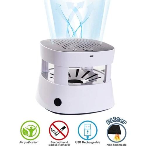 Multifunctional Air Purifier Ashtray Smokeless Filter with Activated Carbon Remove Formaldehyde Deodorant USB Rechargeable